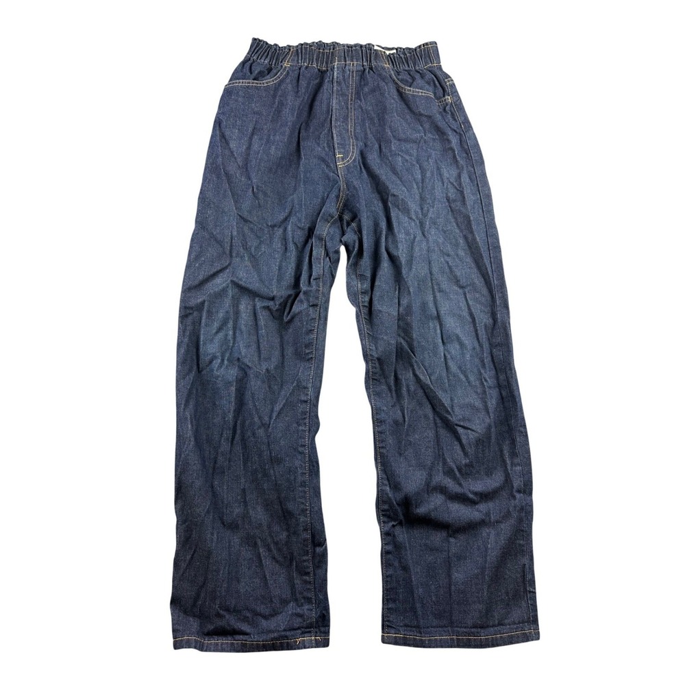 Danton Denim Jean Pants Women S Blue 100% Cotton Workwear Elastic Waist Workwear